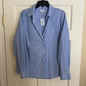 JCrew Blue Striped Button-Up Shirt NWT